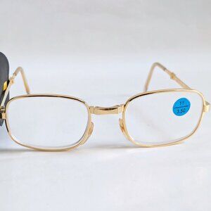 NWT Vintage 90's Rectangle Folding Reading Glasses (S. Gold)